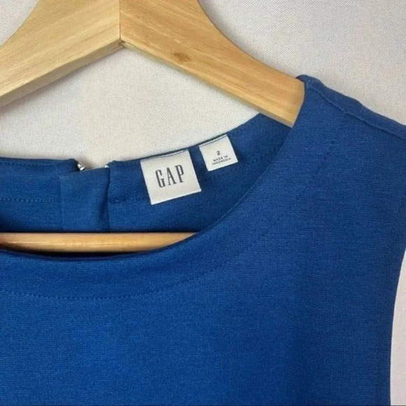 GAP Electric Blue Fit & Flare Ponte Flutter Mini Dress 2 - Picture 5 of 5